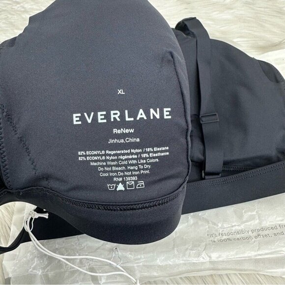 Everlane Women's NWT Black The ReNew Plunge Triangle Swim Top‎ XL/C40.5 - Picture 4 of 11